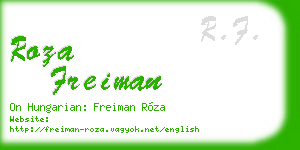 roza freiman business card